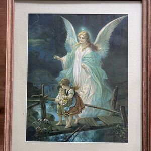 Large Guardian Angel Framed Art Print
